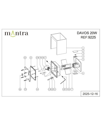 DAVOS * APLIQUE LED 20W 2700K DIM ORO